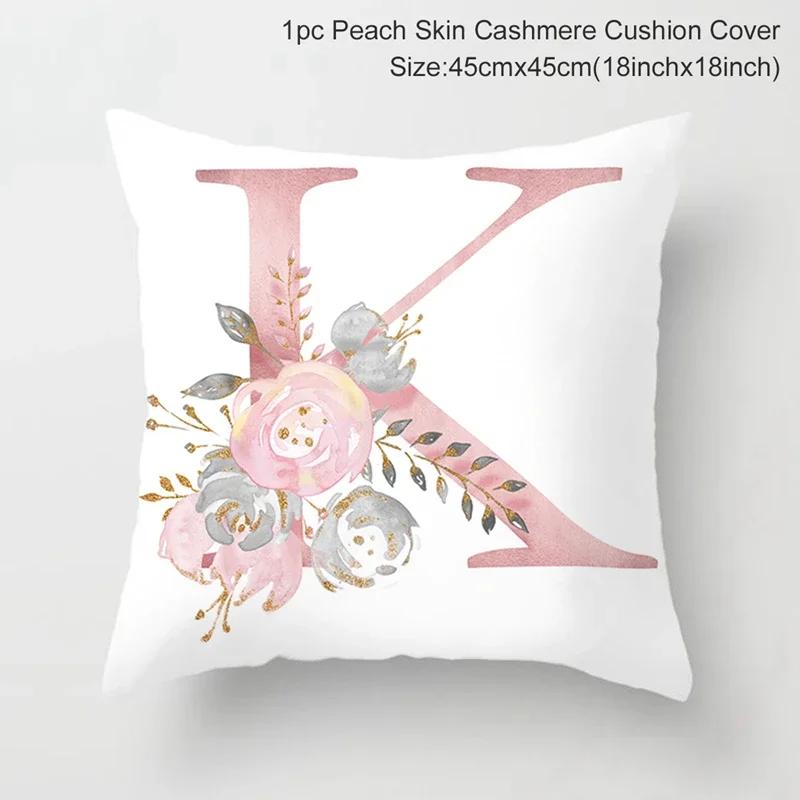 45X45Cm Pink Letter Cushion Pillowcase Decorative Sofa 40X40Cm Pillow Cases Autumn Decoration
