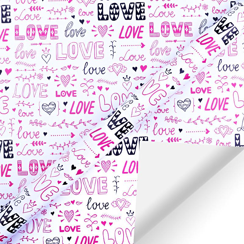 5 Stück Beschichtetes Papier Premium Bastel- & Buchumschlag Einzigartiges Valentinstags Romantisches Liebesmuster Geschenkpapier Partydekorationen