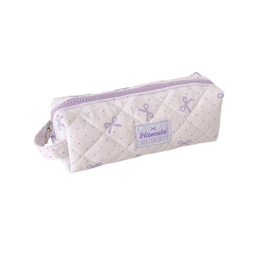 Large Capacity Korean Style Pen Bag Bow Pencil Pouch Cloth Stationery Bag School Supplies