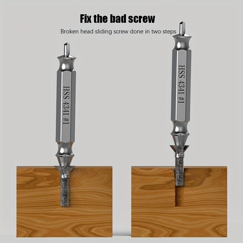 4/6PCS Extractor Double Head Screw Slide Tooth Removal Tool Screwdriver Atch Head Electric Tool Accessory Set