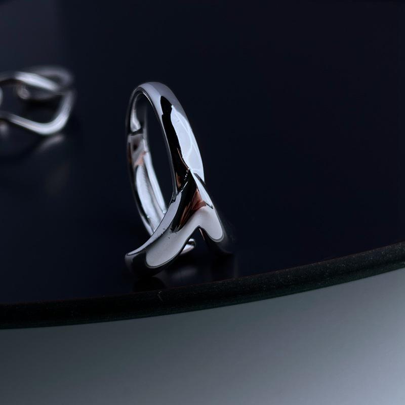 S925 Sterling Silver Y-shaped Ring: Niche Design, Heavy Industrial Style, Adjustable Open Ring for Women.