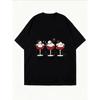 Weißes Oversized-T-Shirt mit Weihnachtscocktail-Katzen-Drink-Drank-Drunk-Aufdruck für Freizeitkleidung und Feiertagsoutfits