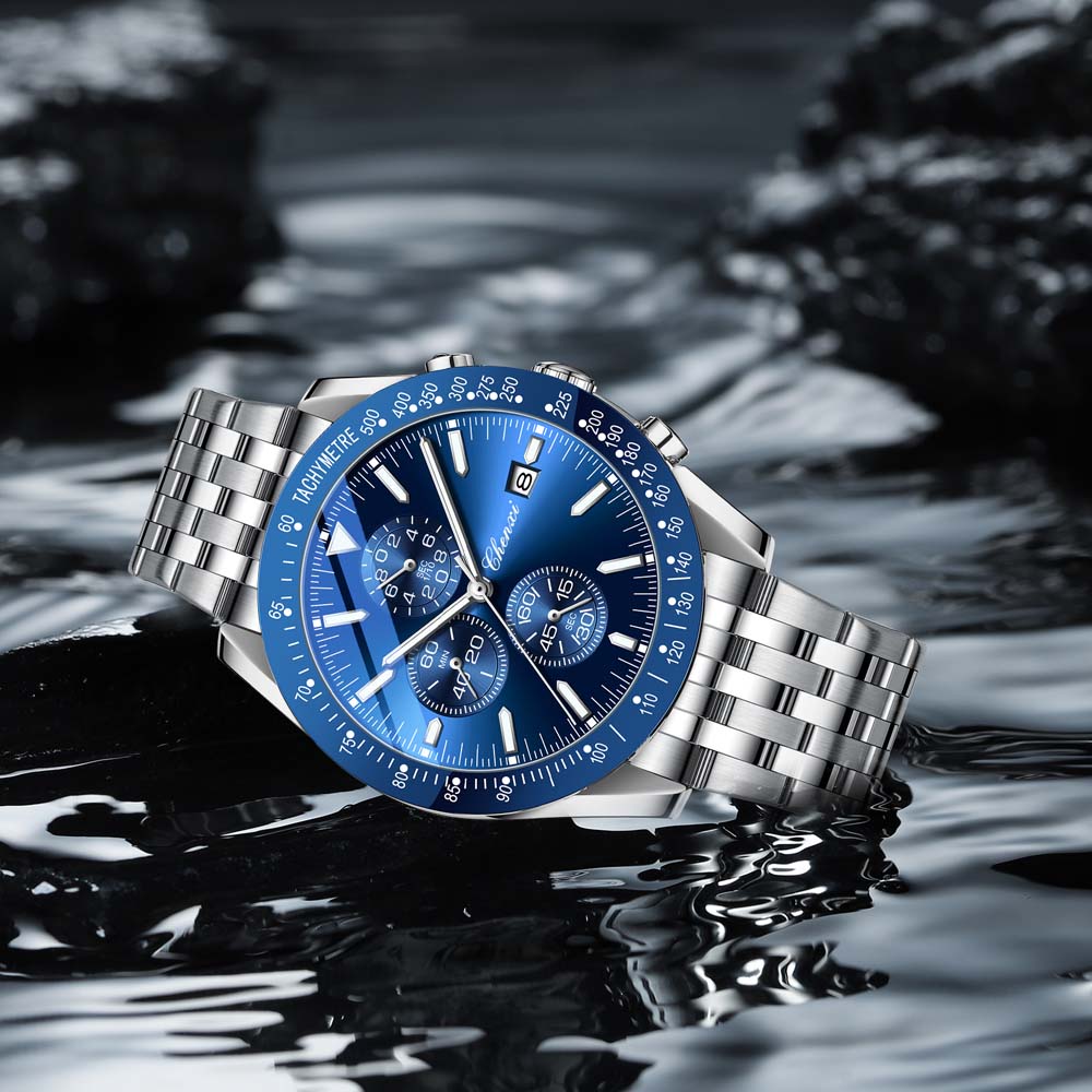 CHENXI Men's Watch Fashion Multifunctional Outdoor Sports Chronograph Trendy Stainless Steel Band Business Style Watch reloj