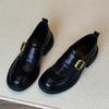 Retro-style Women's Thick-soled One-piece Platform High-heeled Leather Shoes Devotion