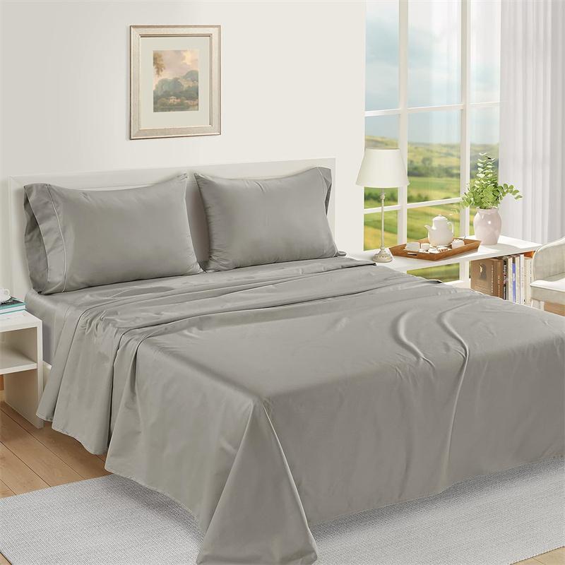 4/6pcs Egyptian Cotton Bed Sheet Set Luxury 1000TC Fitted Sheet Flat Sheet Pillowcase Double King Queen Size Bedding Sets Soft