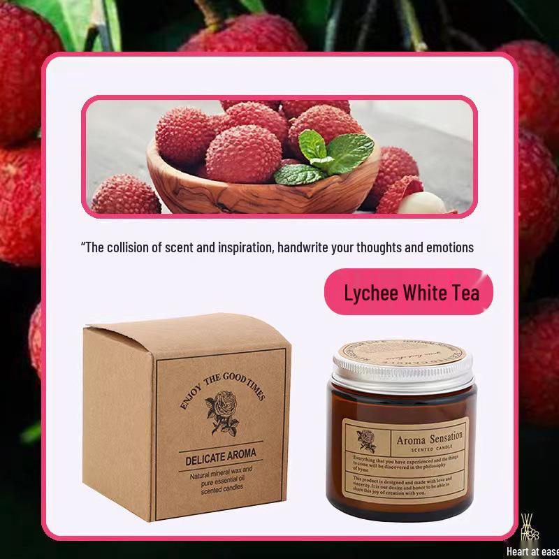 Ins Style Brown Aromatherapy Candle - Small Smokeless Plant Wax with Romantic Fragrance