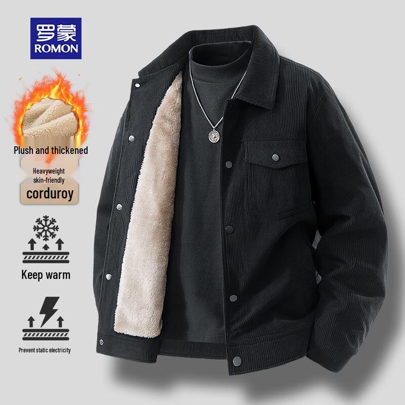 ROMON Men's Corduroy Business Casual Jacket