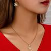 Women's Jewelry Set Christmas Small Snowflake Casual Necklace Earring Set Suitable for Christmas Wear and Gift Giving