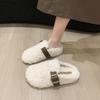 Cotton slippers women's autumn and winter 2025 new velvet warm soft-soled beanie shoes girl princess fluffy shoes cotton tow