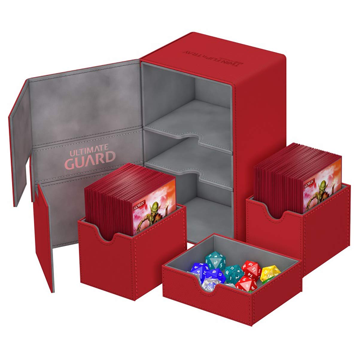 

Ultimate Guard Twin Flip Tray Deck Case 160+ Xeno Skin Red