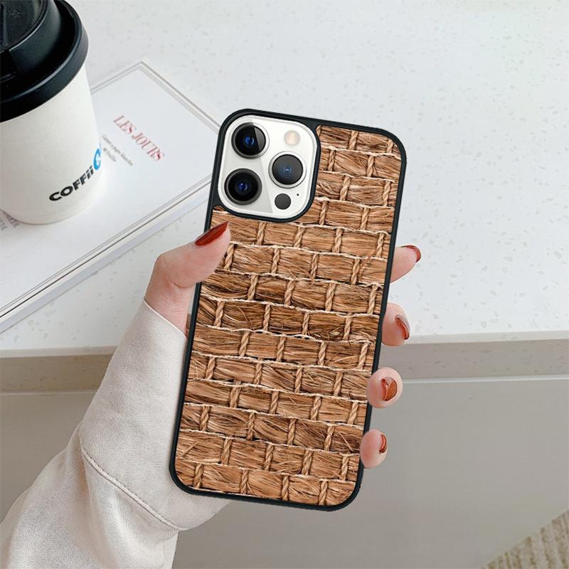 Bamboo Inlay Style Phone Case For iPhone 17 Air 16 Pro Max 15 14 Plus 12 13 Shell Cover Coque