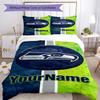 Seattle Seahawks Individualisierbares Namens-Bettwäsche-Set Atmungsaktiver Bettbezug Mit Kissenbezügen Dekorative Bettwäsche Für Schlafzimmer Heimdekoration Geburtstagsgeschenk