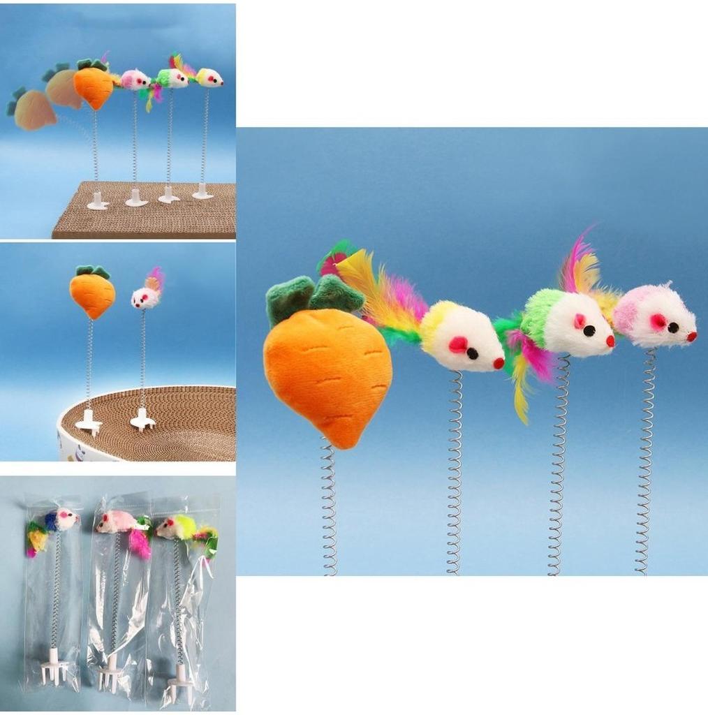 Strapazierfähiges Kunststoff-Katzenkratzbrett-Spielzeug Spaß und fesselnd Zufällige Farben oder Karotte) Perfekt für Ihren Katzenfreund