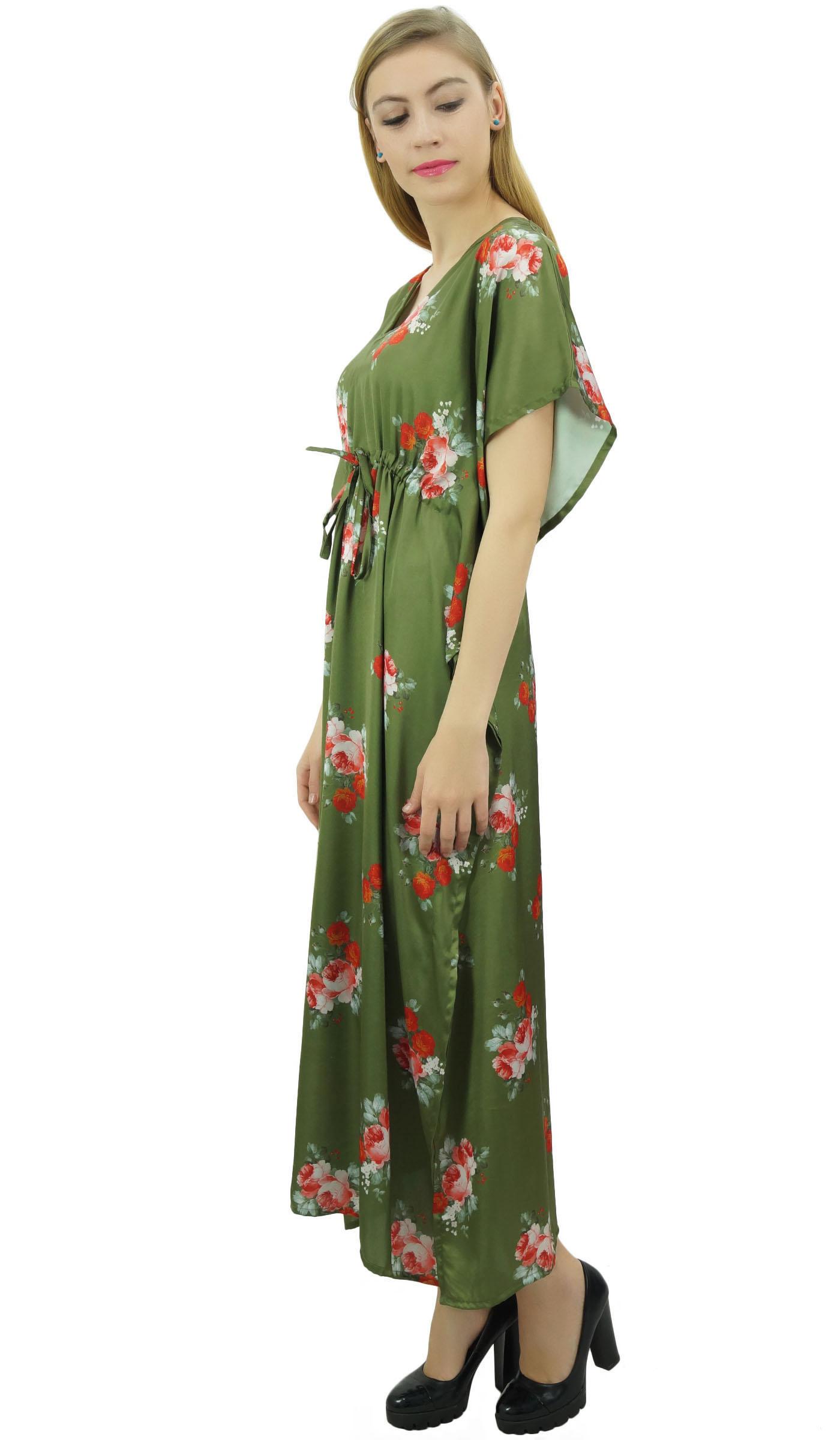 

Bimba Довге кімоно з квітковим принтом, чорне атласне, накидка для подружок нареченої зі шнурком - 8 зелений