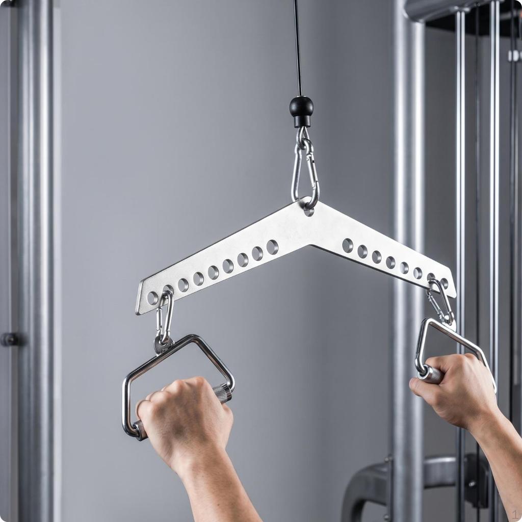 Perforierte Pulldown-Stange Aufhängeschlaufe Abgewinkelter Metall Glattes Finish Fitnessstudio