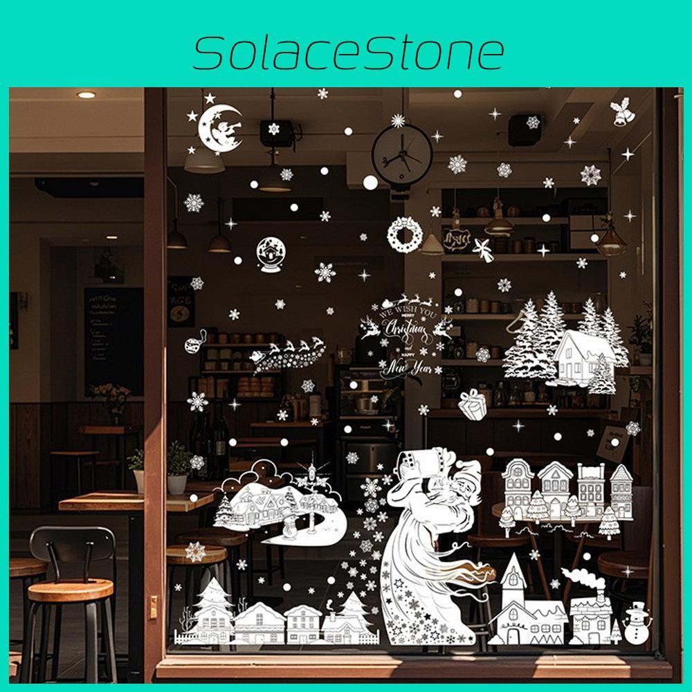 Christmas Decor Tree Pvc Stickers With Snowman Santa Snow House Christmas Decor