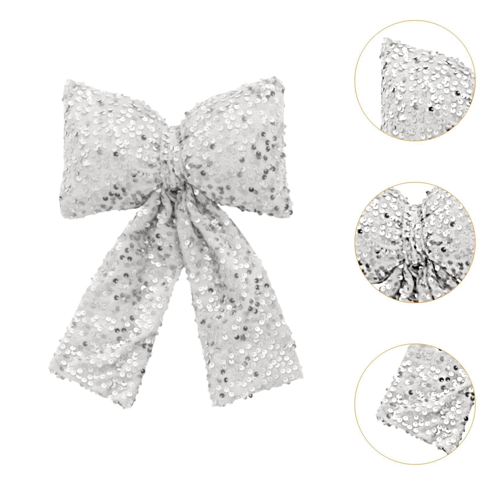 

Бантик Рождественская Елка Украшение Венок Бантик Рождественский Декор Товары для рукоделия Для Входной Двери One Size серебряный