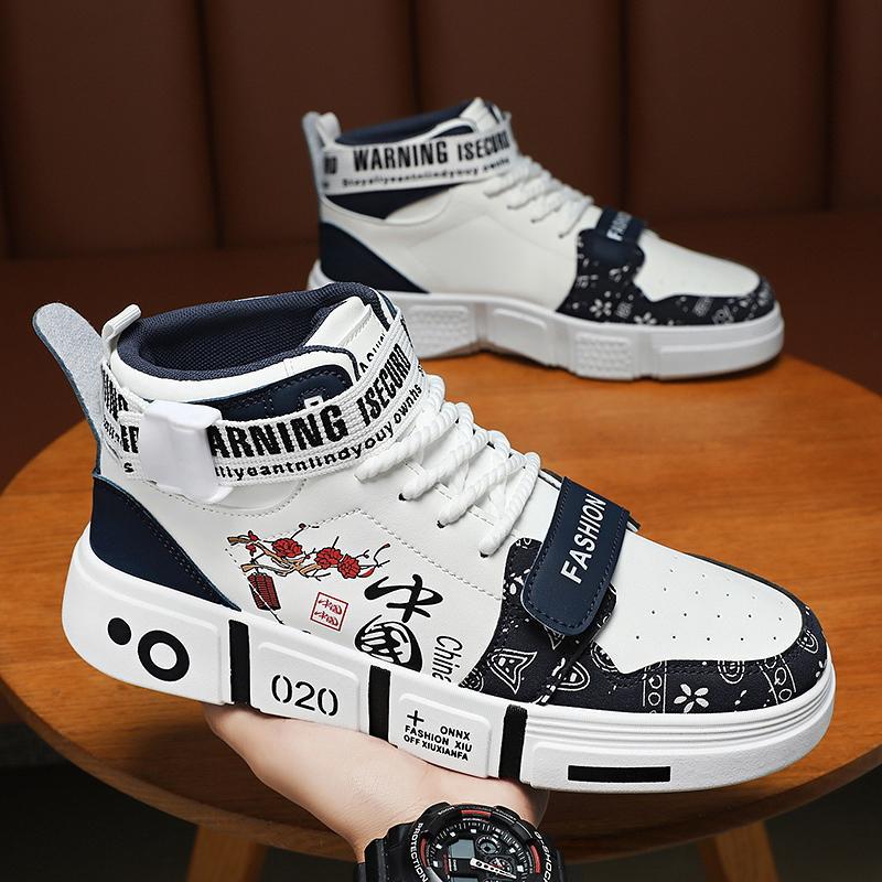 

Зимняя мужская обувь 2025 новая высокая кеды мужская для среднего и старшего возраста детская бархатная теплая хлопковая обувь модная повседневная спортивная обувь 39