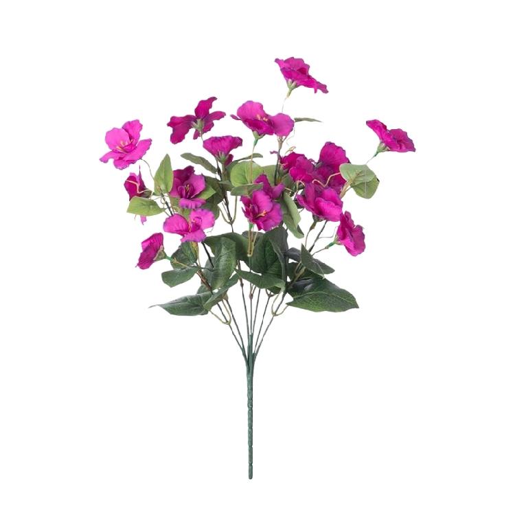 Realistic Looking 7 Heads Plastic Hibiscus Flower Arrangement Outdoor Artificial Flower Suitable For Garden Enhancement