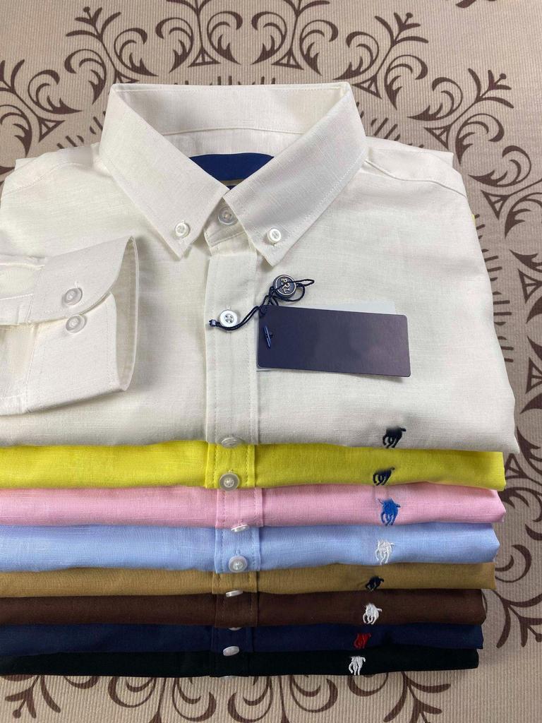 RL Ralph Lauren Dámské lněné polo tričko s logem Little Pony - Dlouhý rukáv, Vyšívané, Ochrana proti slunci, Jaro/Podzim.