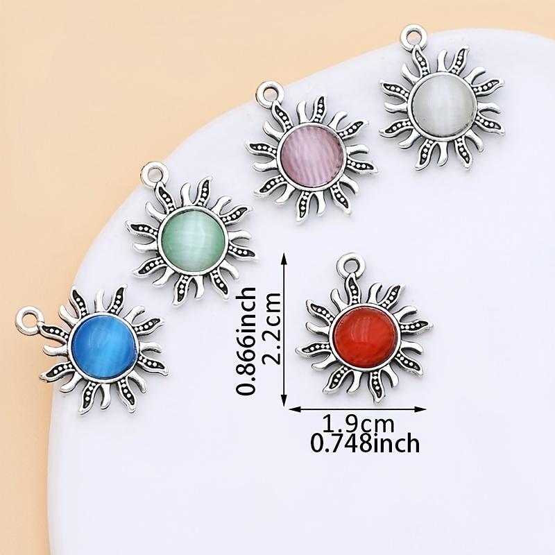 10Pcs Gold Plated Opal Sun Charm Pendant Jewelry Making Bracelet Necklace Diy Earrings Accessories Craft