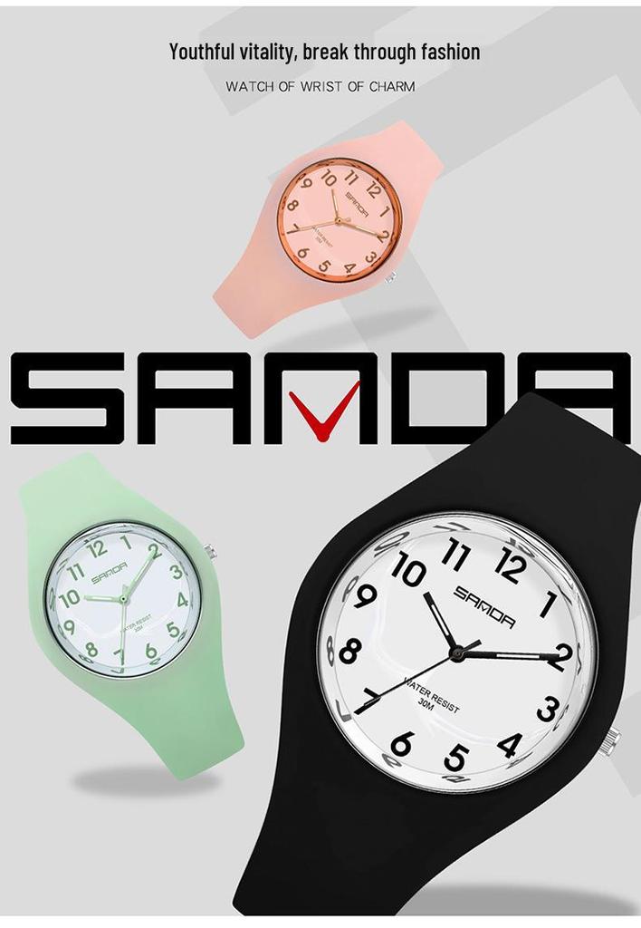 Sanda Women's Dopamine Jelly Digital Watch - Trendy, Waterproof, Quartz, Exquisite Design