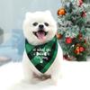 Santa's Little Yelper Printing Dog Christmas Bandanas Pet Christmas Gift Xmas Dog and Cat Bandanas Plaid Triangle Scarf Bibs