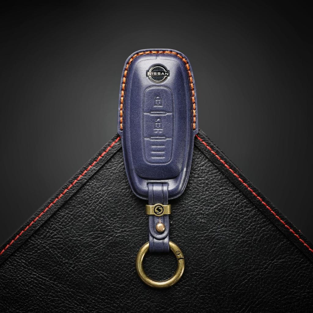 [smasol] New Serena C28 Lukes B4 Late X-Trail Key Cover Genuine Leather Nissan Sakura