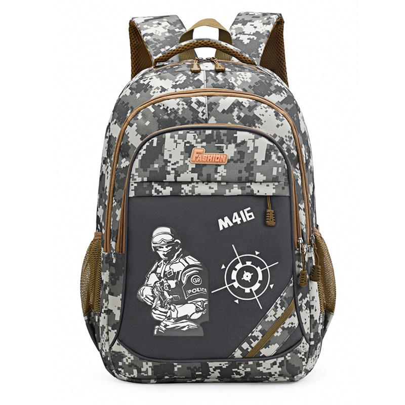 Camouflage chicken three bag primary school backpack camouflage school bag male 1-3-6 grade backpack bag