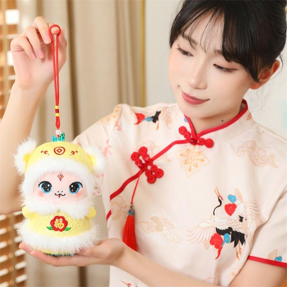 Creative New Year Snake Doll Red/Yellow Cartoon Animal Pendant Snake Year Plush Toys Party Favors
