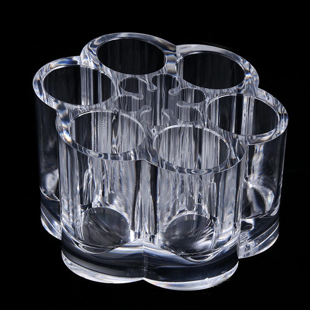 1PC New Acrylic Clear Lipstick Brush Makeup Display Organizer Flower Shaped Cosmetic Holder Organizer
