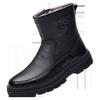 Winter Wool Men's Cotton Shoes High-top Snow Boots Velvet Warm Leather Boots Tall Dad Men's Shoes