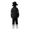 Musician Halloween Costume Set for Kids, Black Sequin Jacket, Trousers, Hat, Gloves, 80s 90s Retro Stage Outfits for Disco Party, Fancy Dress