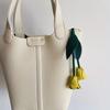 Random Tulip DIY Material Bag Handmade Leather Flower Bag Pendant Keychain Homemade Hand Sewn