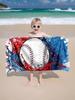 1 Stück Strandtuch mit Baseball-Element für Kinder, Superweiche Mikrofaser Extra Große Stranddecke, Super Saugfähiges Handtuch, Geeignet