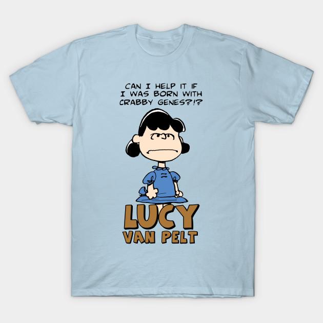Men Black Print T-shirt Lucy Van Pelt: Crabby Genes No-Cut Transfer Paper Print Cotton Tshirt L светло-синий