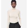 Mernu Wool Blend Sweater Turtleneck Basic White Slim fit Slimming Angora Knit Bottoming Shirt French style