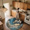 Two-Animal Wall Decor,Round Area Rug,Carpet Rug for Living Room Bedroom Sofa Playroom Decor,Non-slip Floor Mat