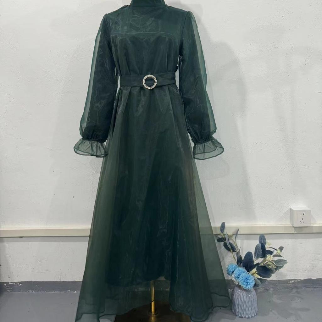 DAFIFY Women's Fashion Spring Fall Solid Color Print Long Sleeve Half Turtleneck Middle Waistline Casual Dresses