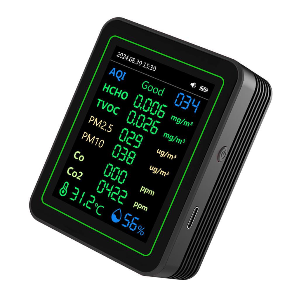 Quality CO2 HCHO TVOC PM2.5 PM10 Temperature Humidity Sensor Screen Quality Detector