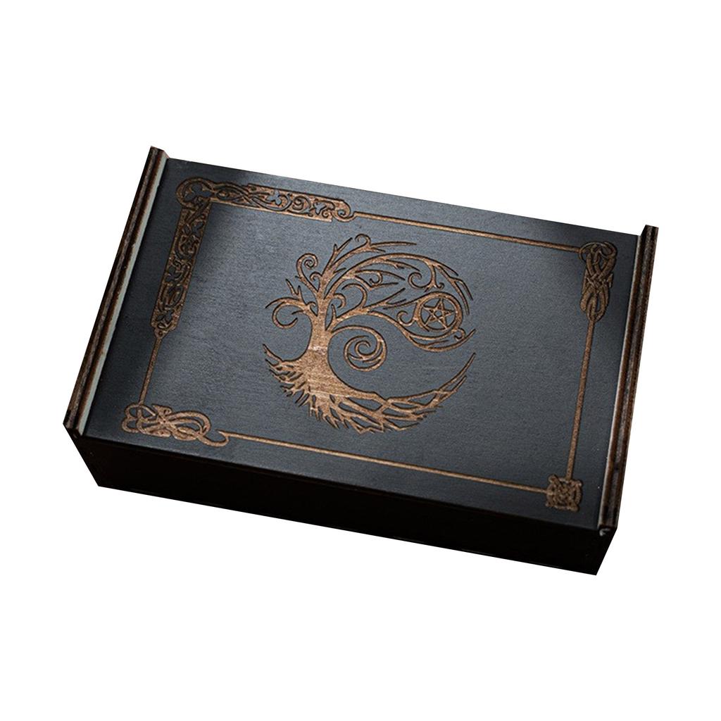 Wood Tarot Card Storage Case Push Pull Tarot Cards Storage Box Portable Card Container Astrologys Trinkets Box Enduring