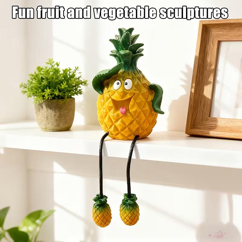 Fun Fruit Sculptures, Featuring Adorable Shapes And Designs Such As Pineapple, Banana, Lemon, And Orange.