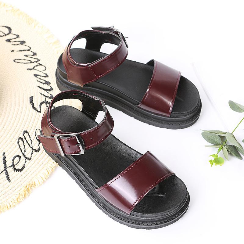 Fashion Women's Sandals 2025 New Platform Sandal Peep Toe Metal Buckle Stitch Roman Sandal Large Size Trend Casual Sport Women's Sandals
