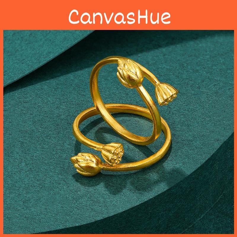 Vietnamesischer Zwei Chic Welten Freude Ring Luxuriöses Messing Vergoldetes Accessoire