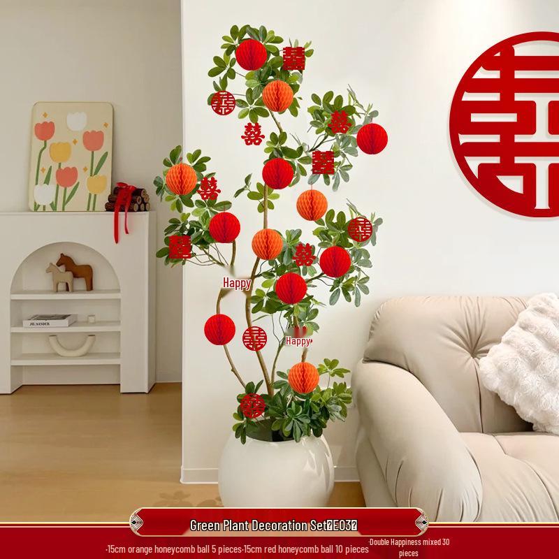 Rustic Courtyard Lantern Pendants for Tree Decoration - Wedding and New Home Outdoor Ornaments