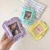 1PC Card Holder Sweet Pillow Shaped Korean Girl Photo Card Case Cute Photocard Holder Keychain Holder Photocard Ins Style 6 Colors