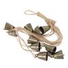 Xmas Decorative Bell Vintage Metal Fade Proof Hemp Rope Copper Bell for Outdoor Home Pendant
