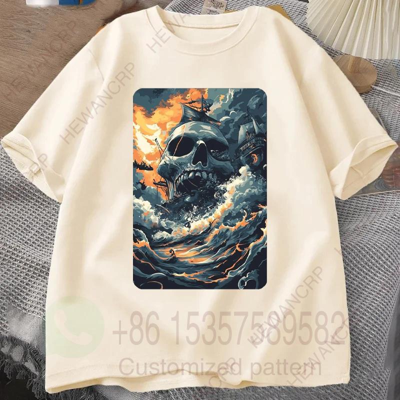 Pirate Horror TShirt Mens Tracksuit Round Neck Short Sleeves Casual Cotton Pullover Sweatwicking Breathable Sportswear