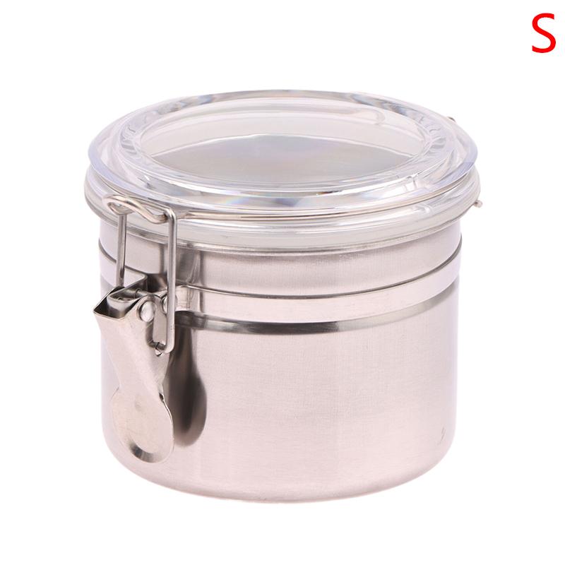 

1 шт. бутылка из нержавеющей стали для хранения кофейных зерен, порошка, сахара, герметичный контейнер, держатель для домашней кухни, банка для хранения продуктов S