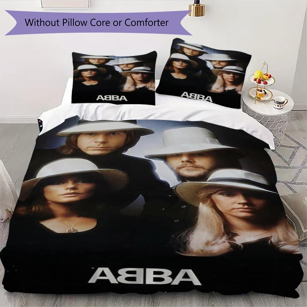 

ABBA Pattern Bedding uilt Set uilt Cover Pillowcase Home Decoration Birthday Gift (1 * duvet cover + 2 * pillowcase without core)04 135x200cm